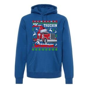 Trucker Truck Driver Ugly Xmas Merry Trucking Christmas Great Gift Premium Hoodie