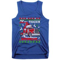 Trucker Truck Driver Ugly Xmas Merry Trucking Christmas Great Gift Tank Top