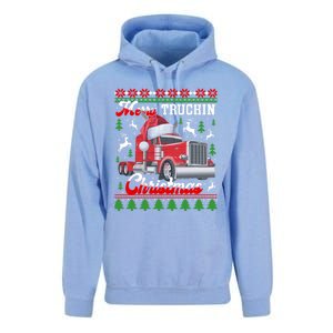 Trucker Truck Driver Ugly Xmas Merry Trucking Christmas Great Gift Unisex Surf Hoodie