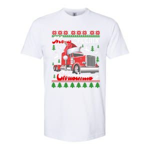 Trucker Truck Driver Ugly Xmas Merry Trucking Christmas Great Gift Softstyle CVC T-Shirt