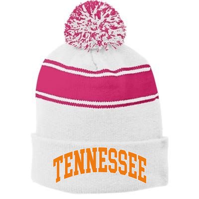 Tennessee Throwback Design Classic Stripe Pom Pom Beanie