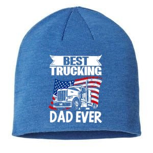 Trucker Truck Driver Best Trucking Dad Ever Gift Sustainable Beanie