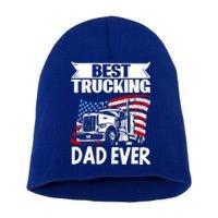 Trucker Truck Driver Best Trucking Dad Ever Gift Short Acrylic Beanie