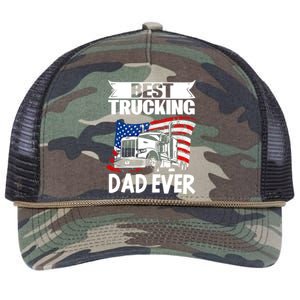 Trucker Truck Driver Best Trucking Dad Ever Gift Retro Rope Trucker Hat Cap