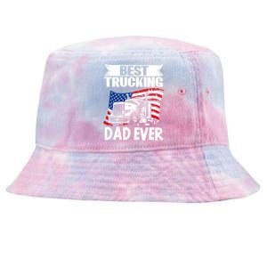 Trucker Truck Driver Best Trucking Dad Ever Gift Tie-Dyed Bucket Hat