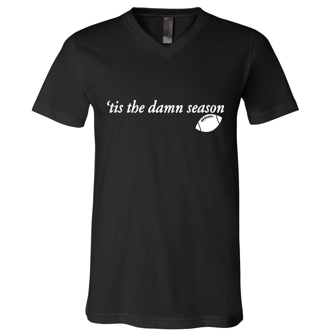 Tis The Damn Season Football V-Neck T-Shirt