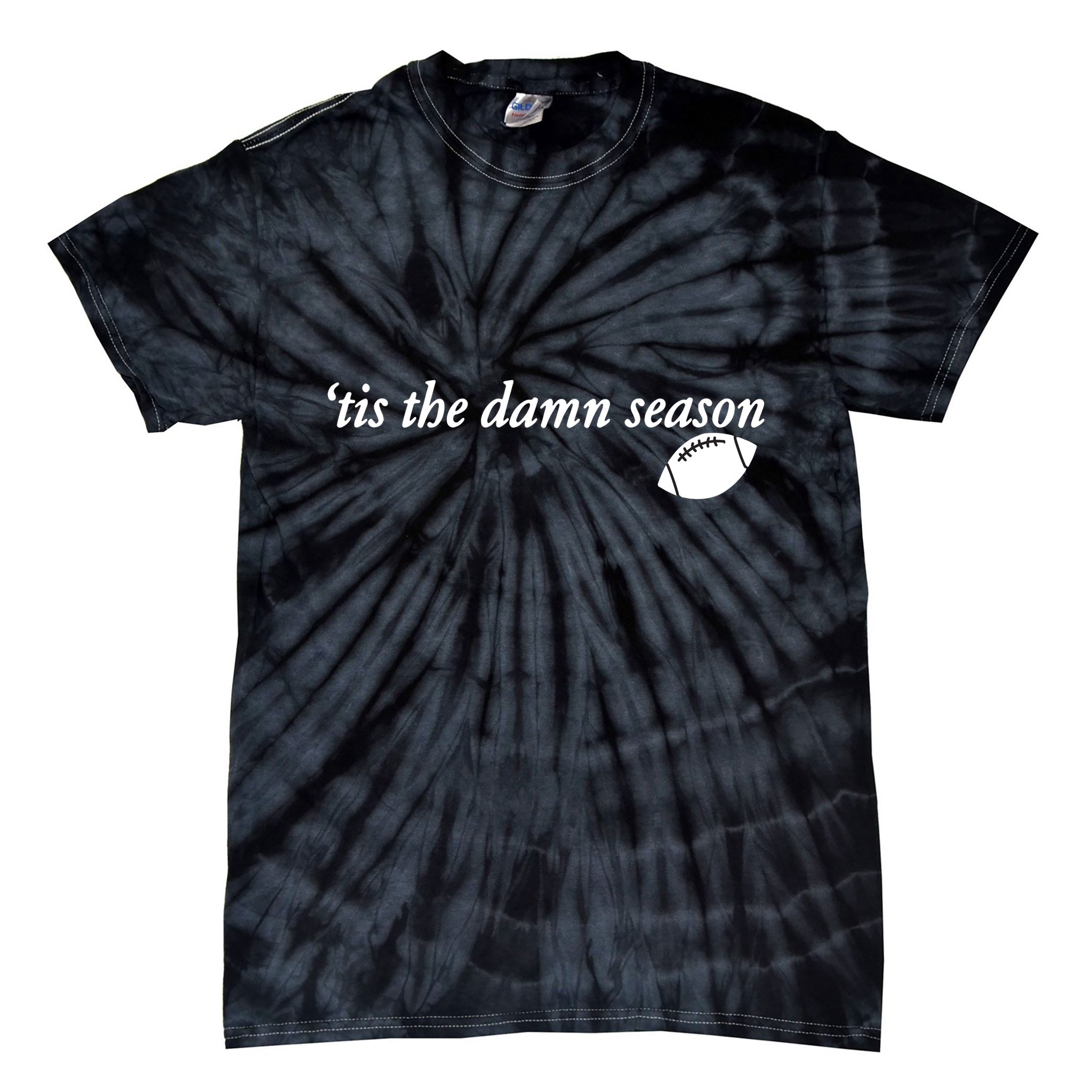 Tis The Damn Season Football Tie-Dye T-Shirt