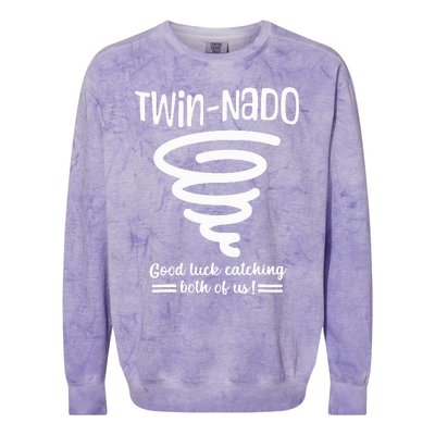 Tornado Twin Day For Spirit Week Best Friend Twinning Sister Colorblast Crewneck Sweatshirt