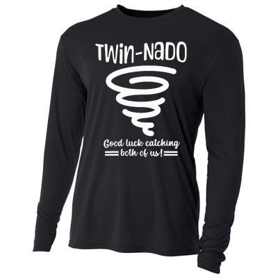 Tornado Twin Day For Spirit Week Best Friend Twinning Sister Cooling Performance Long Sleeve Crew