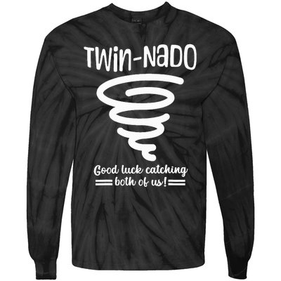 Tornado Twin Day For Spirit Week Best Friend Twinning Sister Tie-Dye Long Sleeve Shirt