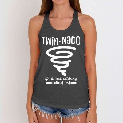 Tornado Twin Day For Spirit Week Best Friend Twinning Sister Women's Knotted Racerback Tank