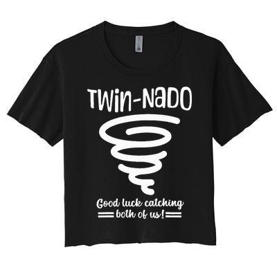 Tornado Twin Day For Spirit Week Best Friend Twinning Sister Women's Crop Top Tee