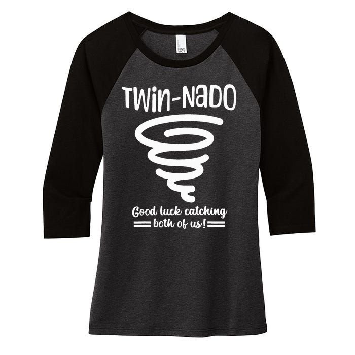 Tornado Twin Day For Spirit Week Best Friend Twinning Sister Women's Tri-Blend 3/4-Sleeve Raglan Shirt