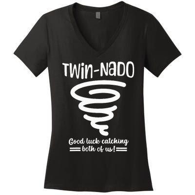 Tornado Twin Day For Spirit Week Best Friend Twinning Sister Women's V-Neck T-Shirt