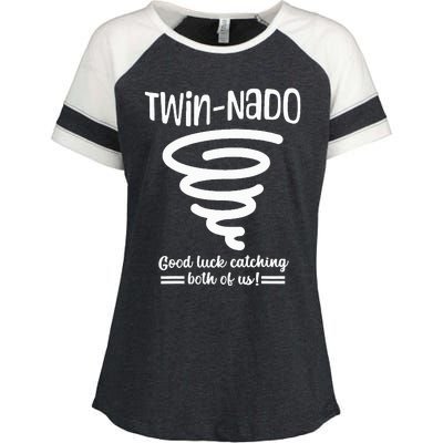 Tornado Twin Day For Spirit Week Best Friend Twinning Sister Enza Ladies Jersey Colorblock Tee