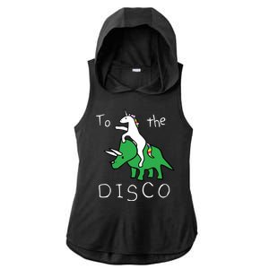 To The Disco Magical Unicorn Dinosaur Retro 80s Party Ladies PosiCharge Tri-Blend Wicking Draft Hoodie Tank