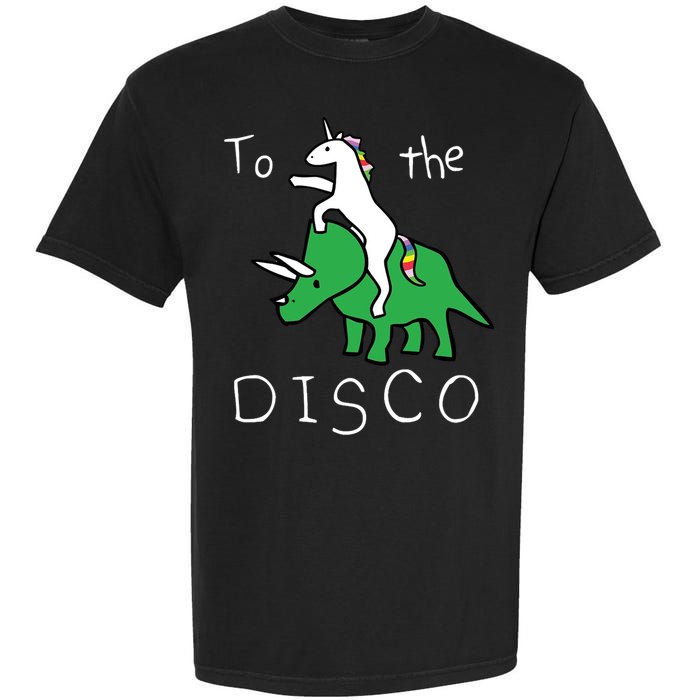 To The Disco Magical Unicorn Dinosaur Retro 80s Party Garment-Dyed Heavyweight T-Shirt