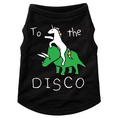 To The Disco Magical Unicorn Dinosaur Retro 80s Party Doggie Tank