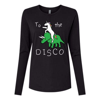 To The Disco Magical Unicorn Dinosaur Retro 80s Party Womens Cotton Relaxed Long Sleeve T-Shirt