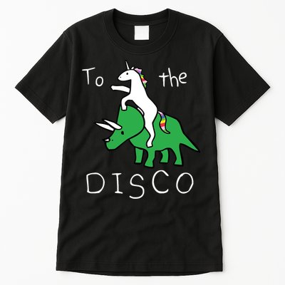 To The Disco Magical Unicorn Dinosaur Retro 80s Party Tall T-Shirt