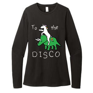 To The Disco Magical Unicorn Dinosaur Retro 80s Party Womens CVC Long Sleeve Shirt