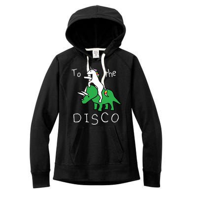 To The Disco Magical Unicorn Dinosaur Retro 80s Party Women's Fleece Hoodie