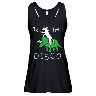 To The Disco Magical Unicorn Dinosaur Retro 80s Party Ladies Essential Flowy Tank
