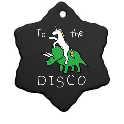 To The Disco Magical Unicorn Dinosaur Retro 80s Party Ceramic Star Ornament