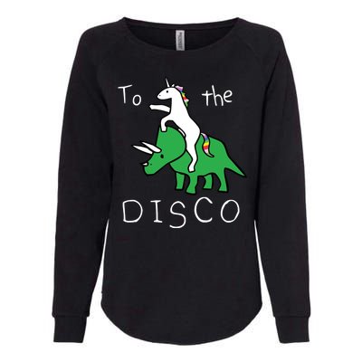 To The Disco Magical Unicorn Dinosaur Retro 80s Party Womens California Wash Sweatshirt