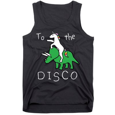 To The Disco Magical Unicorn Dinosaur Retro 80s Party Tank Top