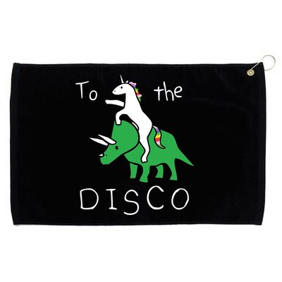 To The Disco Magical Unicorn Dinosaur Retro 80s Party Grommeted Golf Towel
