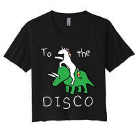 To The Disco Magical Unicorn Dinosaur Retro 80s Party Crop Top