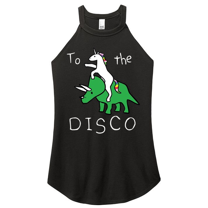To The Disco Magical Unicorn Dinosaur Retro 80s Party Women's Perfect Tri Rocker Tank