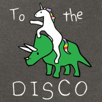 To The Disco Magical Unicorn Dinosaur Retro 80s Party Cotton Canvas Backpack