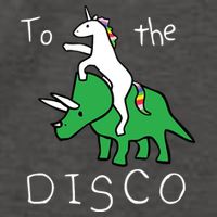 To The Disco Magical Unicorn Dinosaur Retro 80s Party Vector Backpack