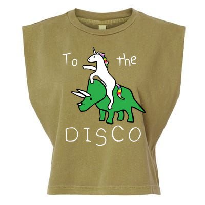 To The Disco Magical Unicorn Dinosaur Retro 80s Party Garment-Dyed Women's Muscle Tee