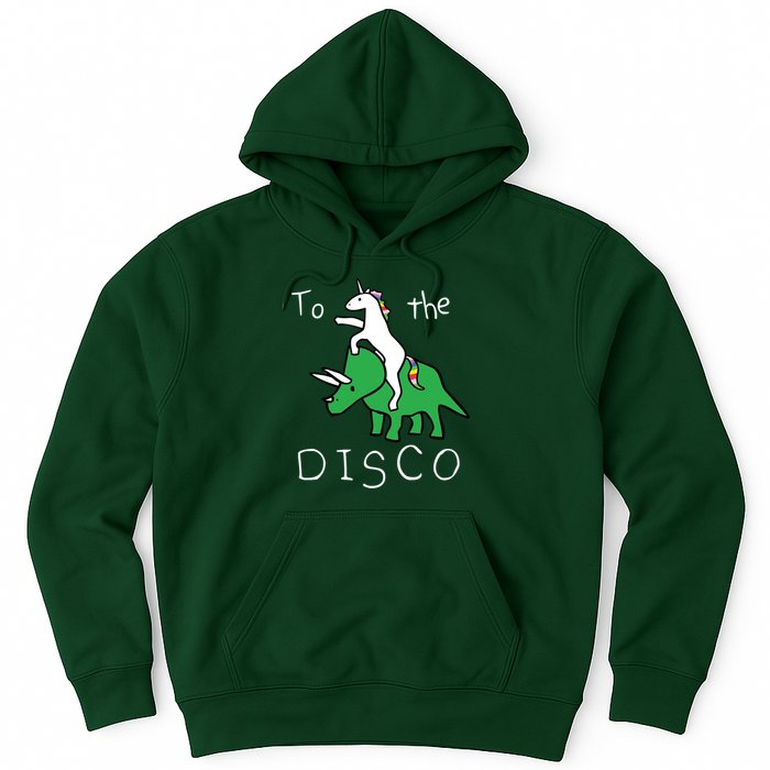 To The Disco Magical Unicorn Dinosaur Retro 80s Party Hoodie