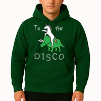 To The Disco Magical Unicorn Dinosaur Retro 80s Party Hoodie