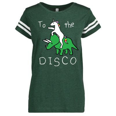 To The Disco Magical Unicorn Dinosaur Retro 80s Party Enza Ladies Jersey Football T-Shirt