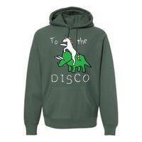 To The Disco Magical Unicorn Dinosaur Retro 80s Party Premium Hoodie