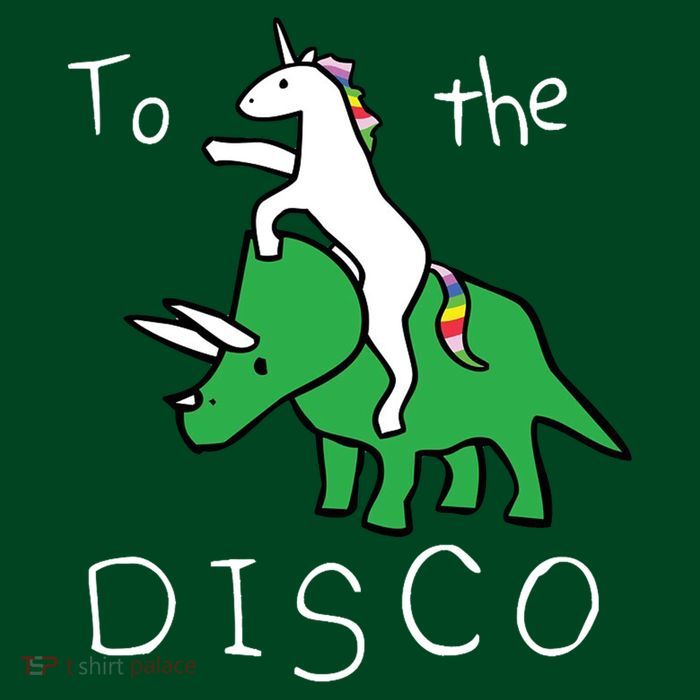To The Disco Magical Unicorn Dinosaur Retro 80s Party Magnet