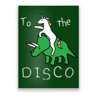 To The Disco Magical Unicorn Dinosaur Retro 80s Party Poster