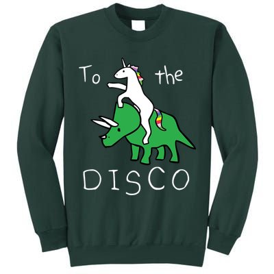To The Disco Magical Unicorn Dinosaur Retro 80s Party Tall Sweatshirt