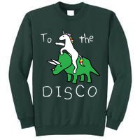 To The Disco Magical Unicorn Dinosaur Retro 80s Party Tall Sweatshirt