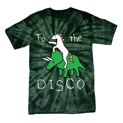 To The Disco Magical Unicorn Dinosaur Retro 80s Party Tie-Dye T-Shirt