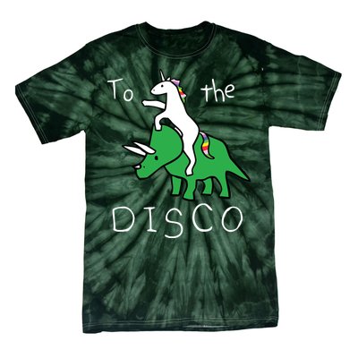 To The Disco Magical Unicorn Dinosaur Retro 80s Party Tie-Dye T-Shirt