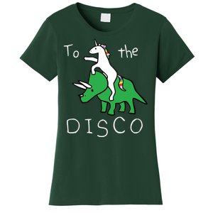 To The Disco Magical Unicorn Dinosaur Retro 80s Party Women's T-Shirt