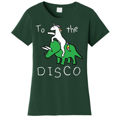 To The Disco Magical Unicorn Dinosaur Retro 80s Party Women's T-Shirt