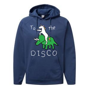 To The Disco Magical Unicorn Dinosaur Retro 80s Party Performance Fleece Hoodie