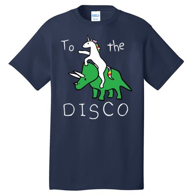 To The Disco Magical Unicorn Dinosaur Retro 80s Party Tall T-Shirt